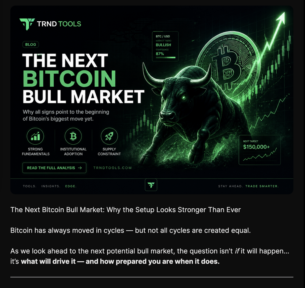 Market insights and written analysis inside Trnd Tools
